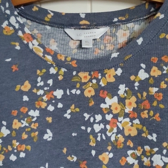 LC Lauren Conrad Gray Floral Print Dress - Picture 3 of 4